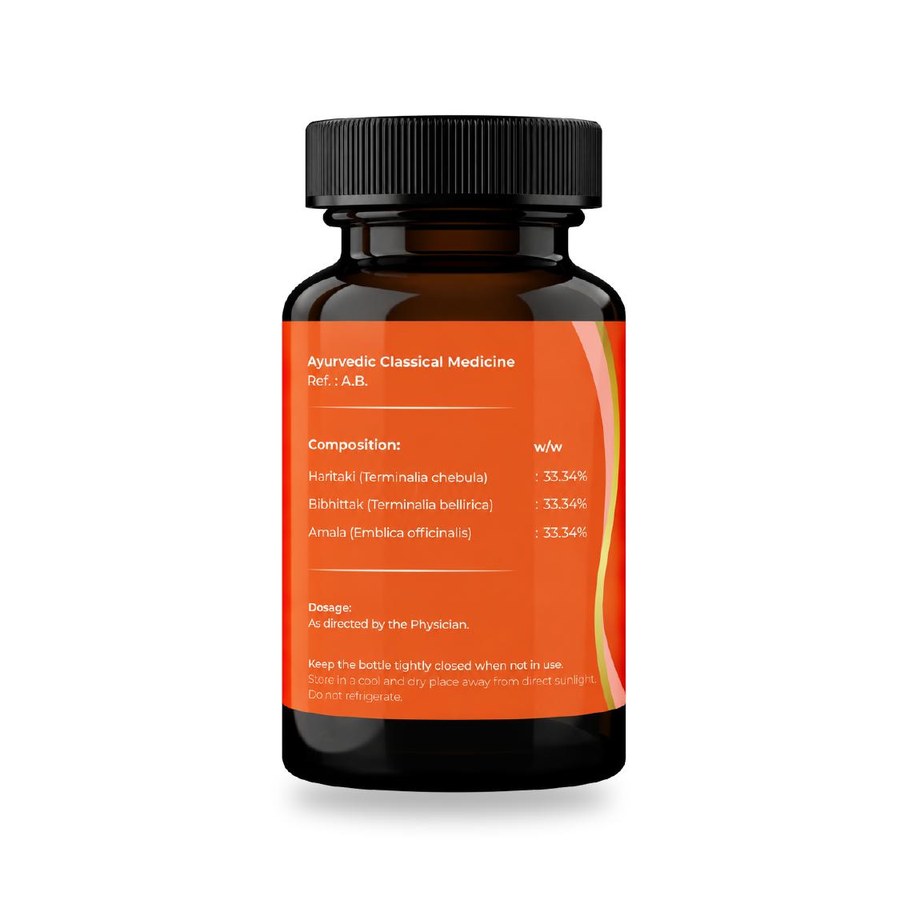 Triphala Churna composition and dosage panel
